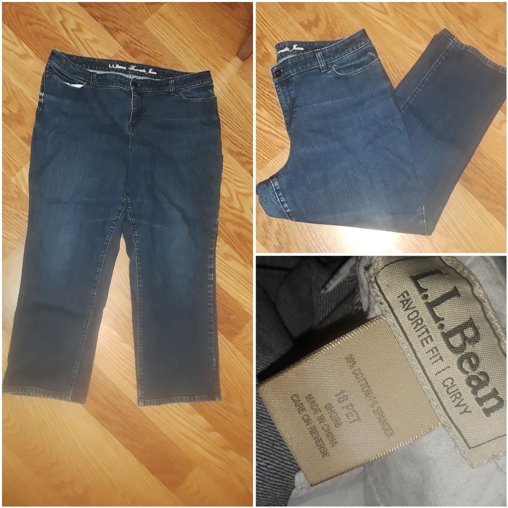 🥳  Womens LL Bean Jeans Curvy 18P